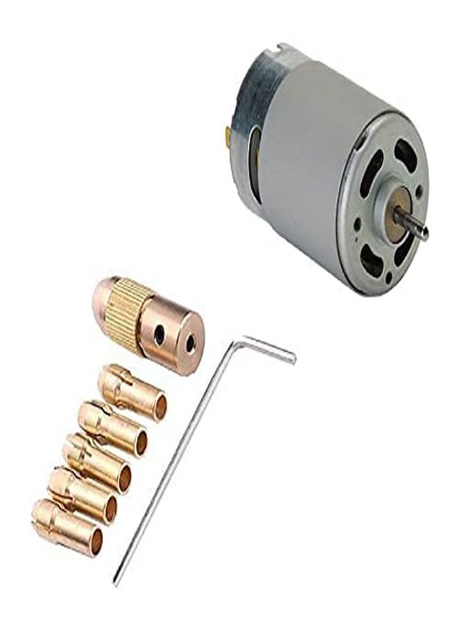 Diktmark 12v 555 DC Motor High Speed with Drill Chuck Kit for DIY Projects RS-555 Multipurpose Brushed Motor 13000rpm High RPM - Image 1